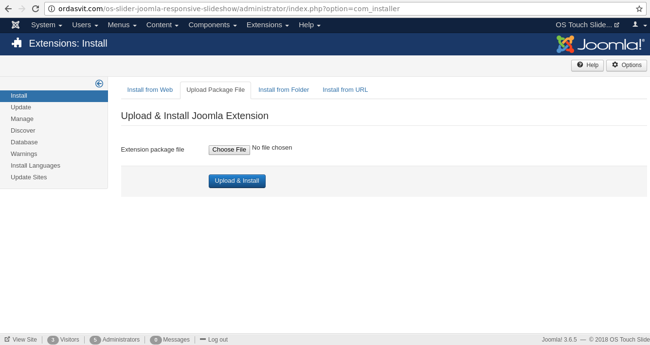 Installation of Joomla Touch Slider - Joomla Slideshow