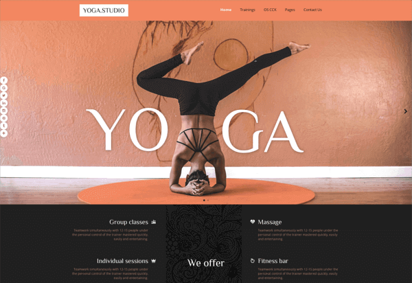 yoga joomla sport template with top joomla image carousel