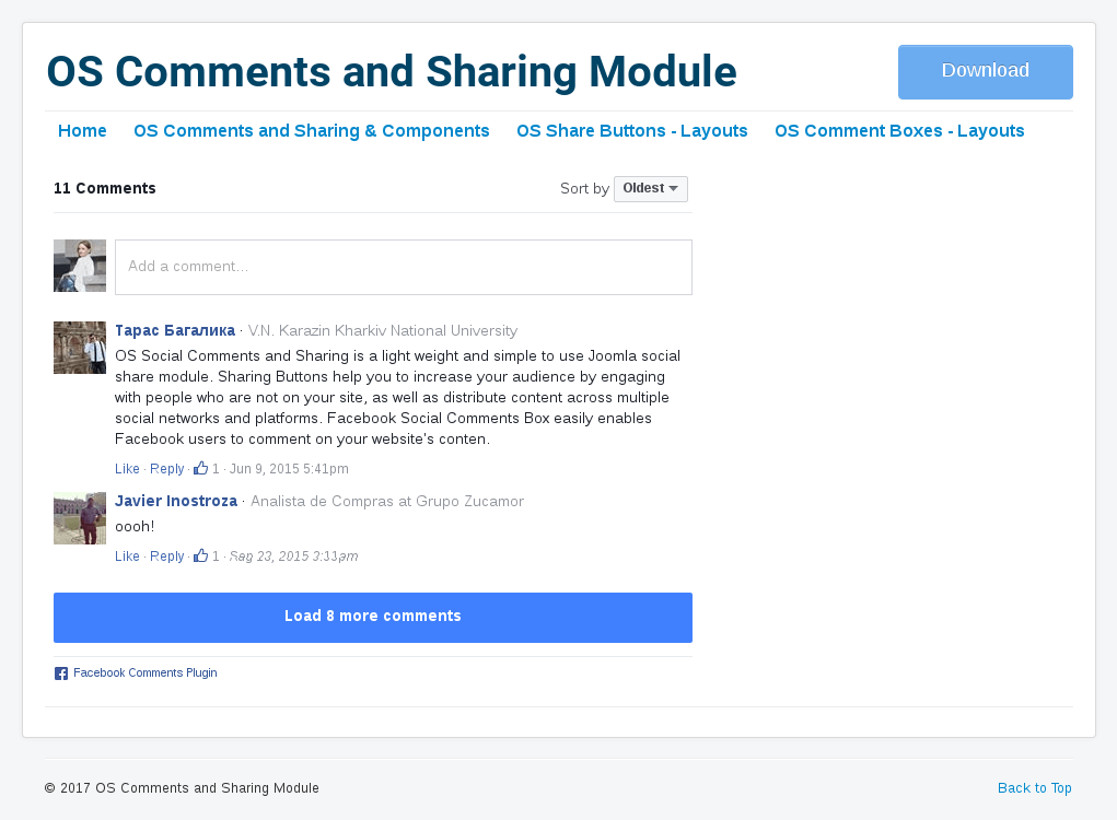 facebook comment box in Joomla Share