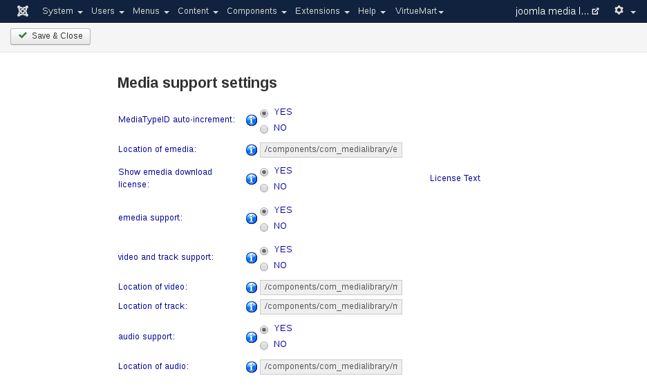MediaLibrary - Access Setting tab