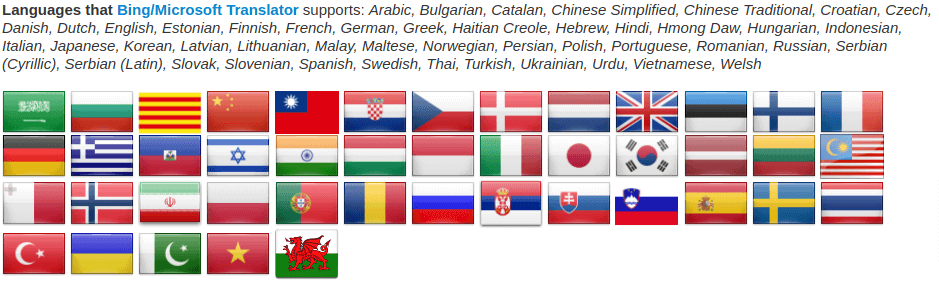 added languages from bing translator