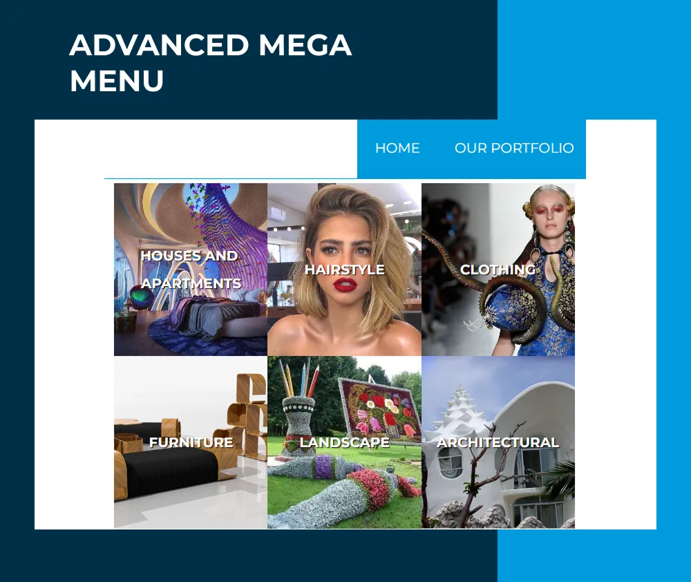 designer creative portfolio template megamenu