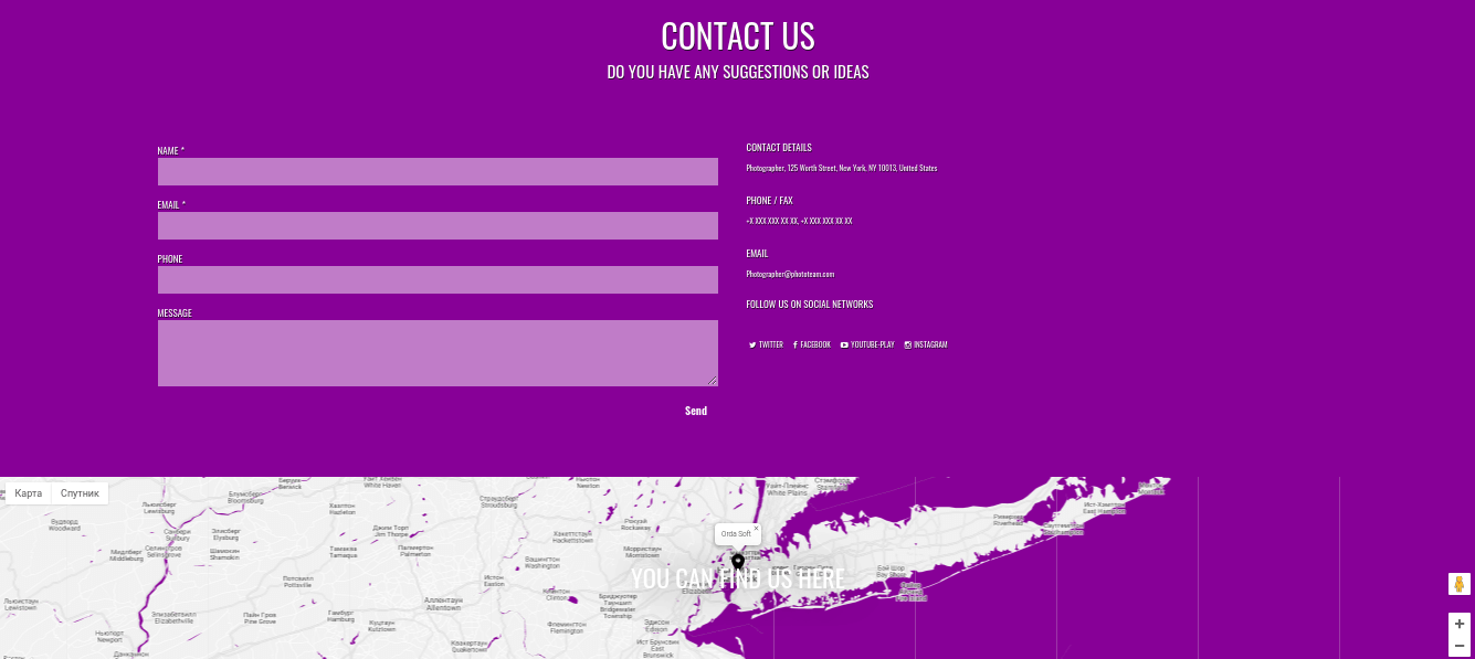 photography portfolio template map