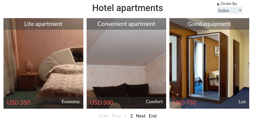 hotel website template apartments