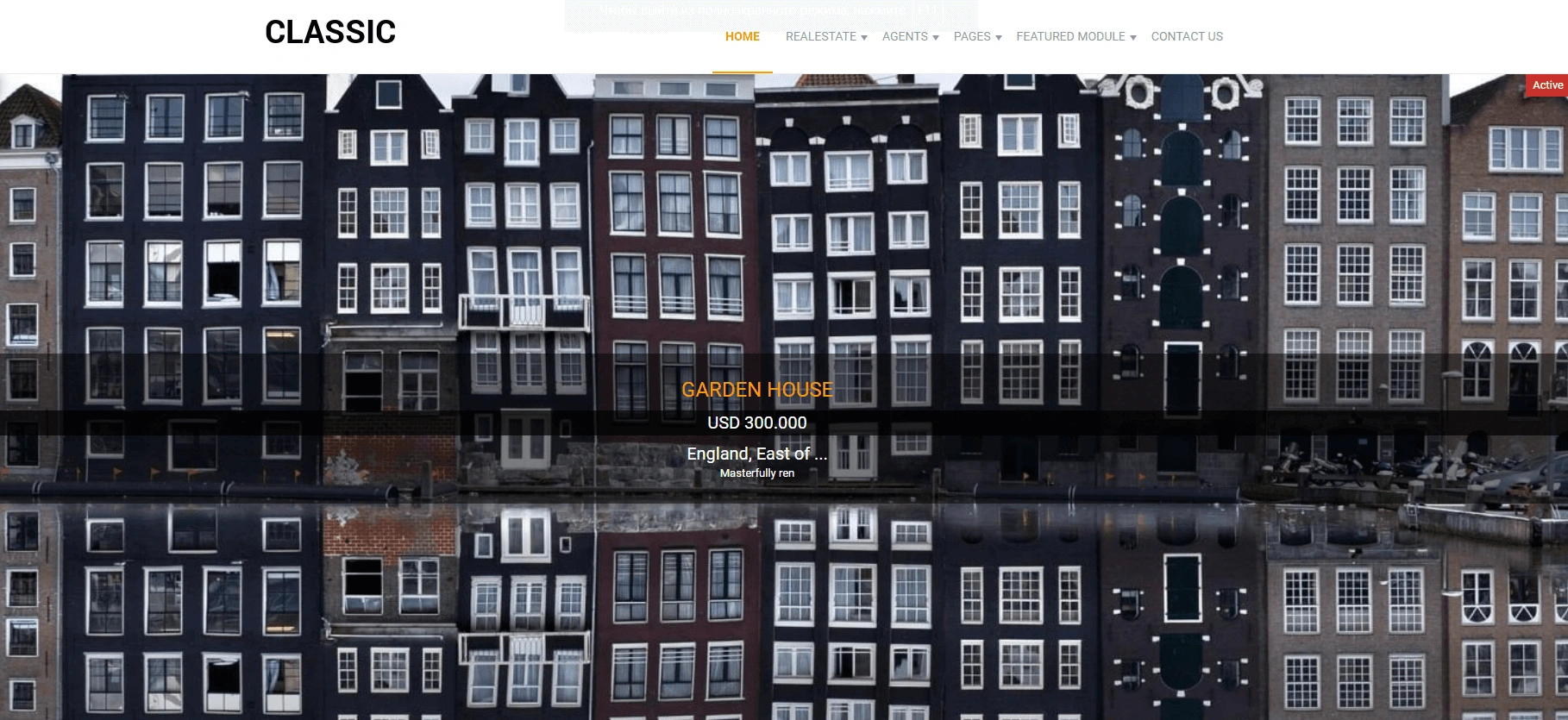 classic real estate joomla template main