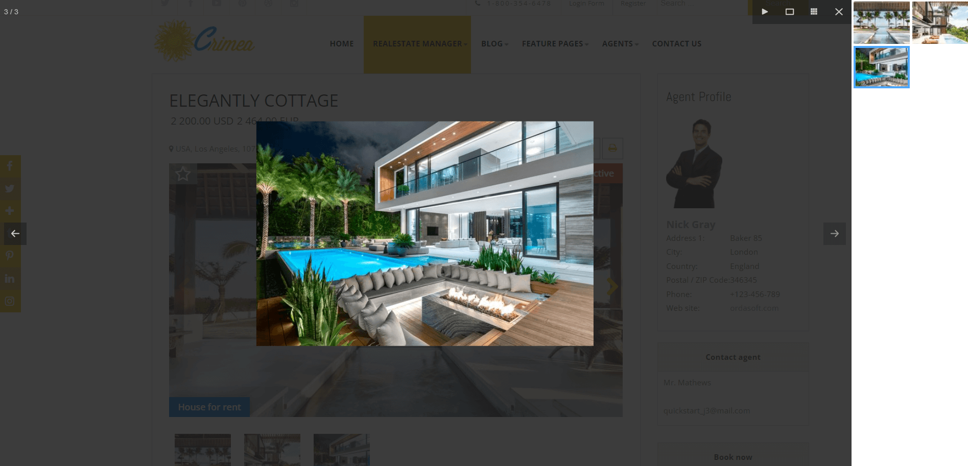 real estate website template gallery