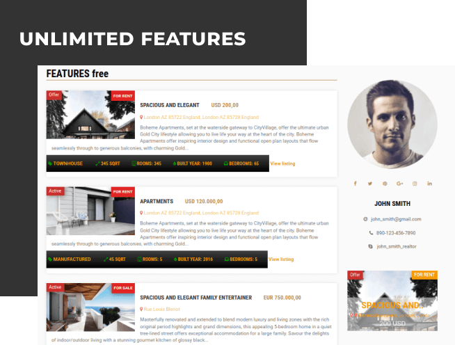 dream house free real estate template unlimited features