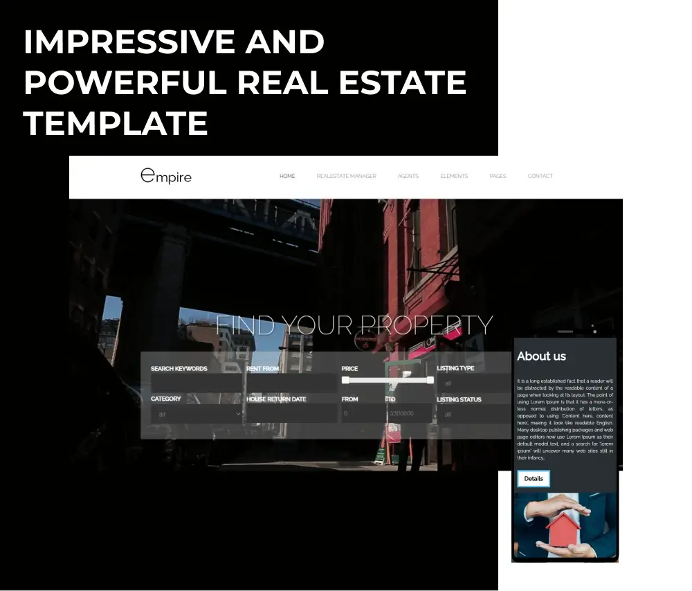 empire impressive and powerful real estate template