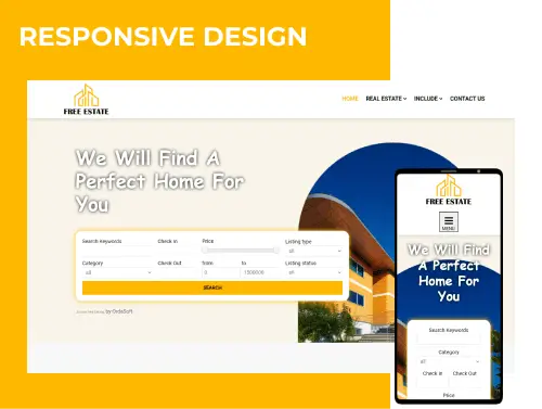 free-estate-joomla-template responsive design