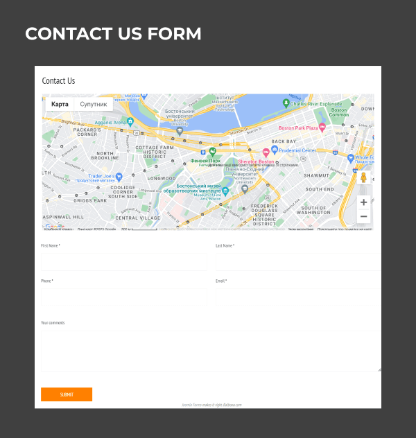 free estate joomla template contact form