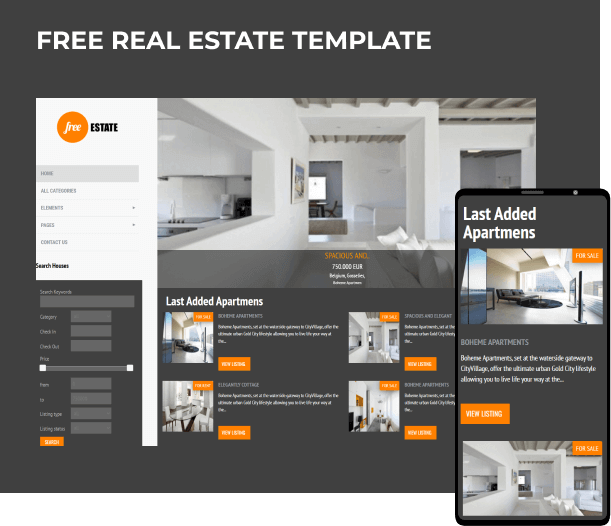 free real estate joomla template responsive