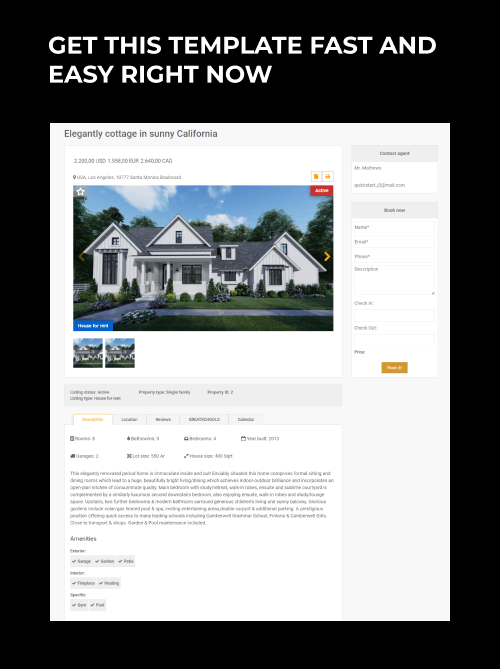 apartment website template real estate get