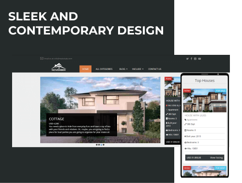 november free real estate website template design