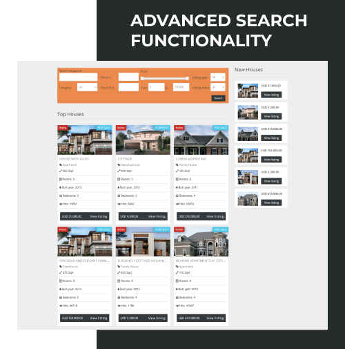 november free real estate website template functionality