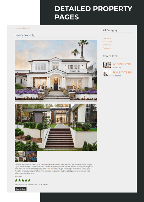 november free real estate website template property page