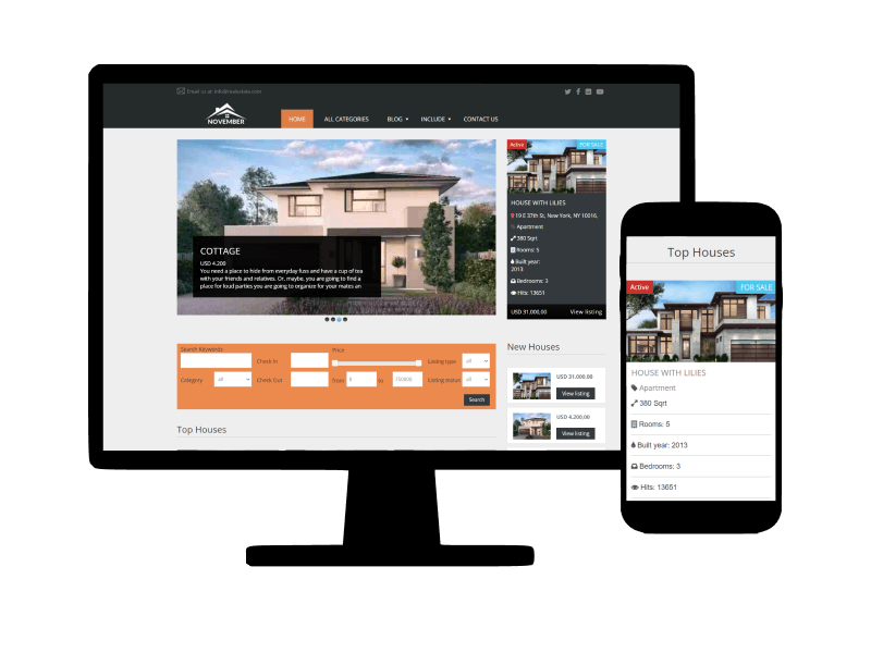 Free Real Estate Website template demo