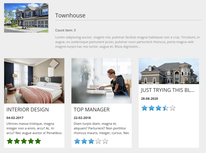 real estate website template category