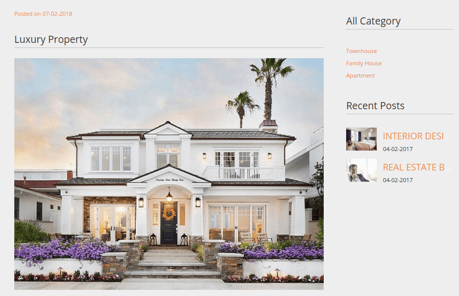 real estate website template product