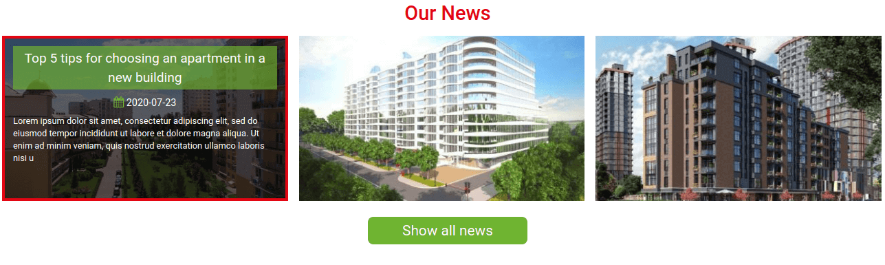 real estate landing page template news