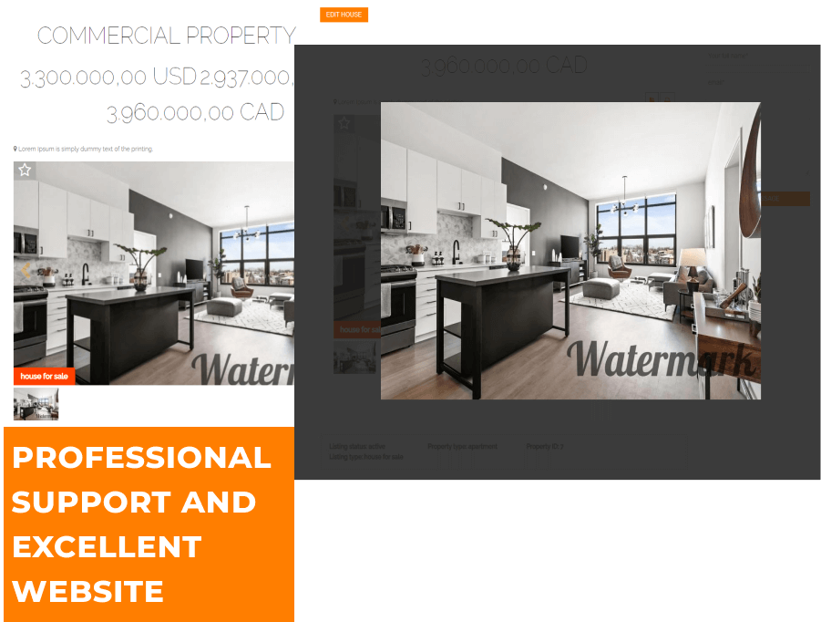 apartment website template professional support