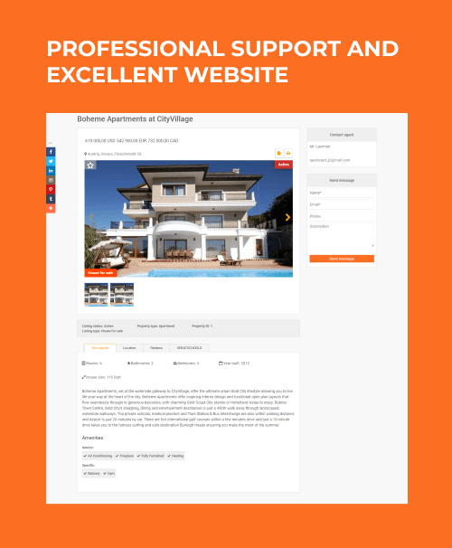 rental apartment website template professional support