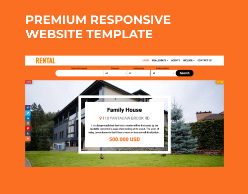 rental apartment website template responsive