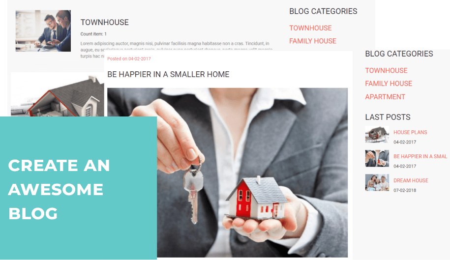 real estate joomla template blog