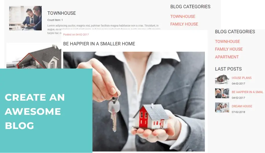 real estate joomla template blog