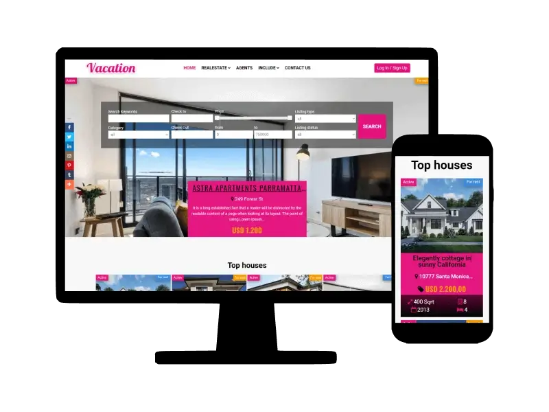 Vacation - Joomla real estate template