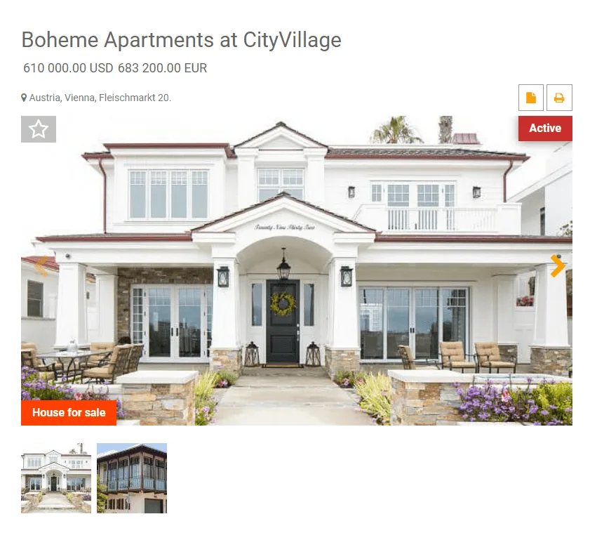 property website template house