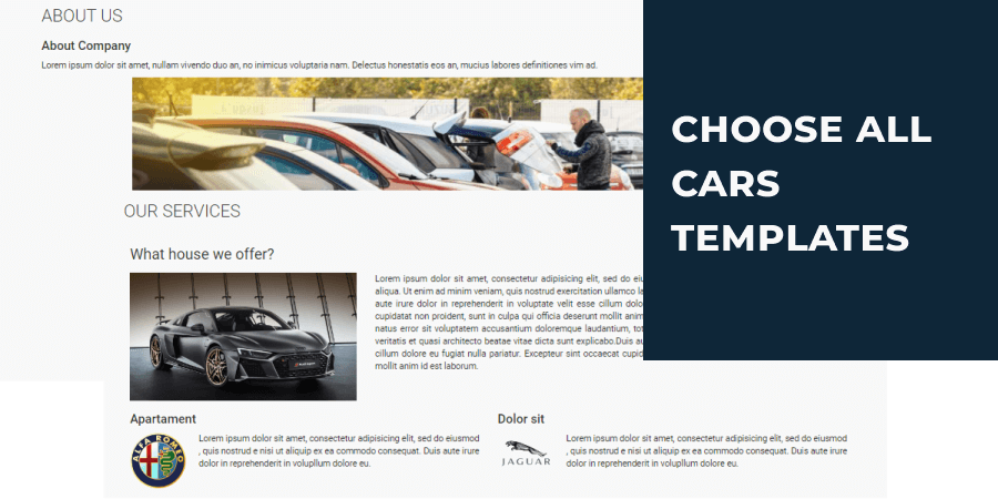 car dealer website template choose