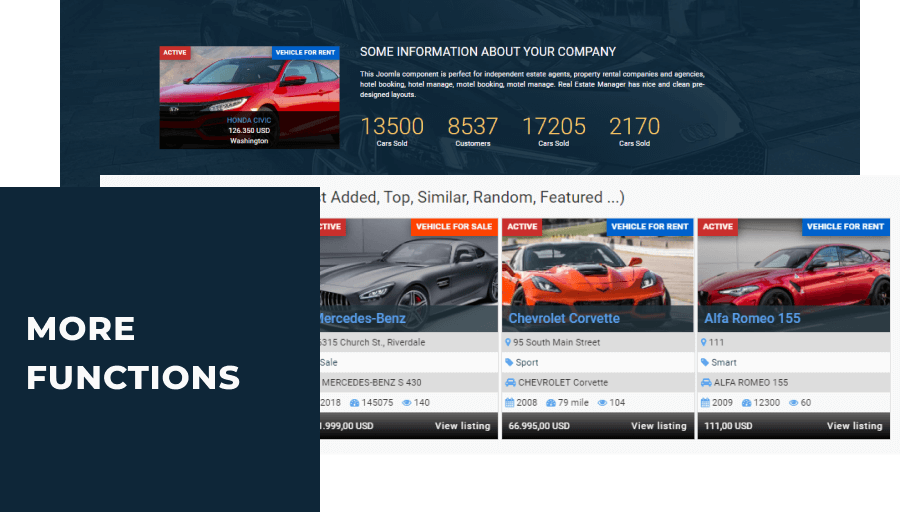 car dealer website template functions