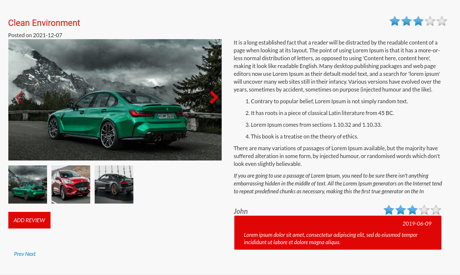 Car Dealer Website Template blog