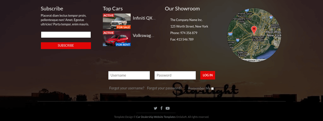 Car Dealer Website Template footer