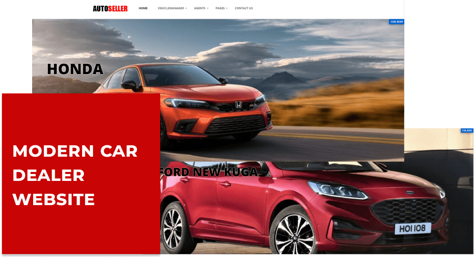 car dealer website modern