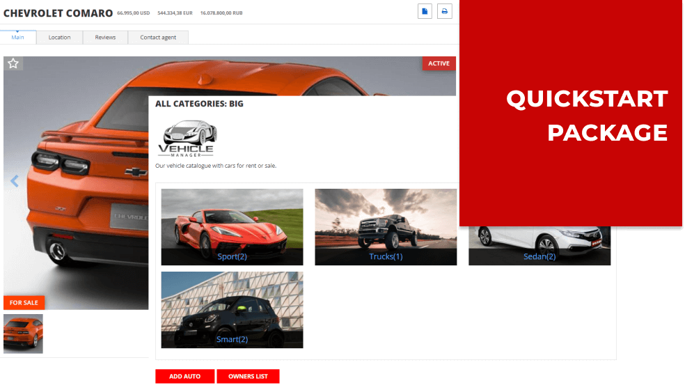 car dealer website quickstart