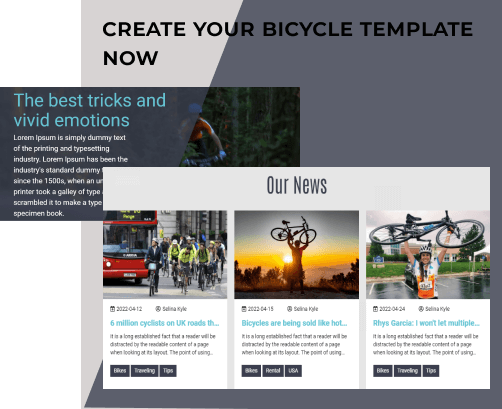 Bicycle website template create now