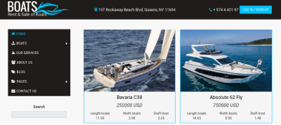 yacht joomla template main screen