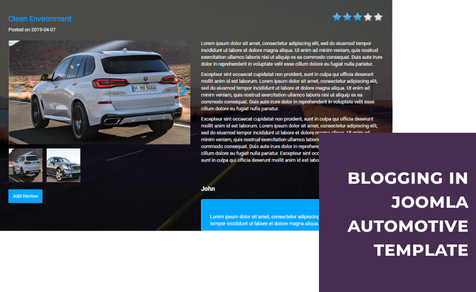 joomla automotive template blog