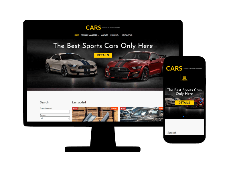 Cars, free car dealer website template