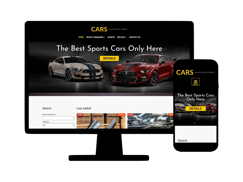 Cars, free car dealer joomla template