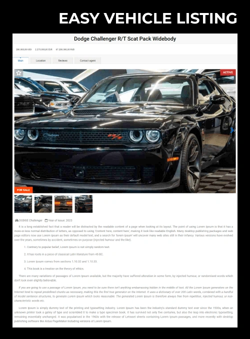 free joomla car dealer template vehicles