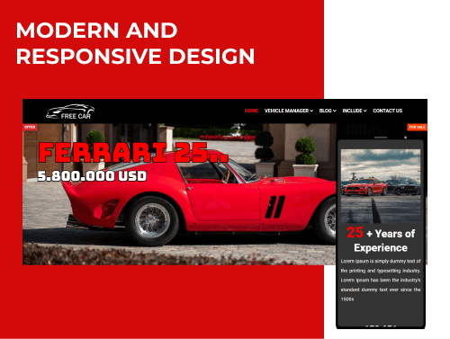 free car joomla template responsive design