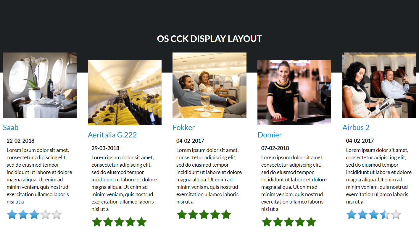 Airline Website Template layout