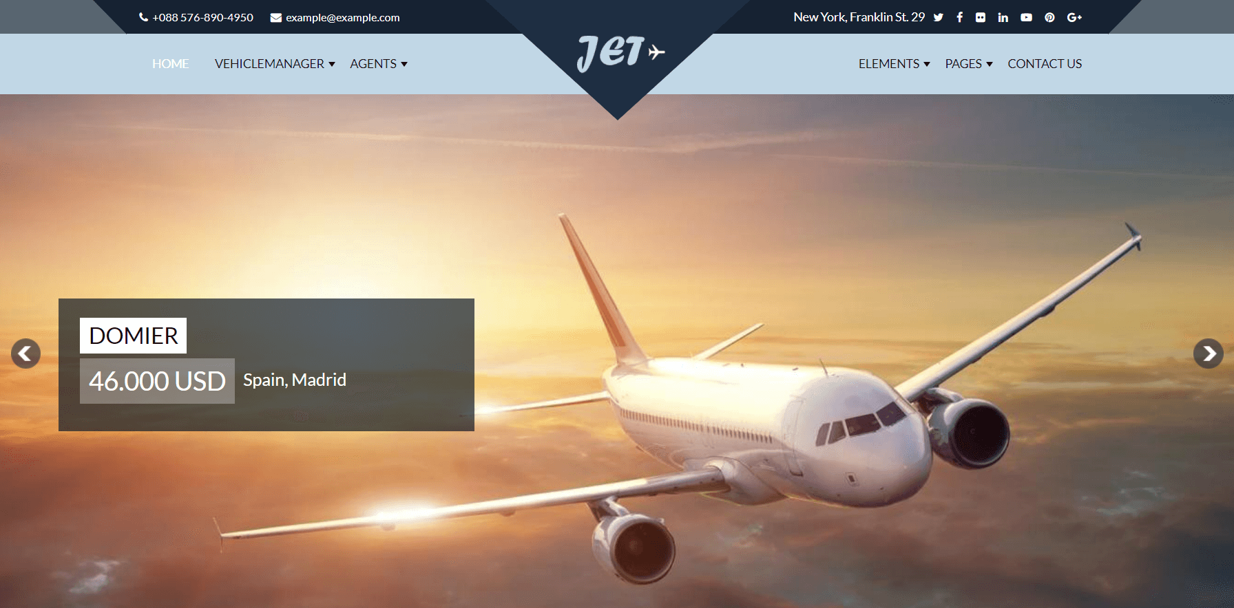 Airline Website Template main