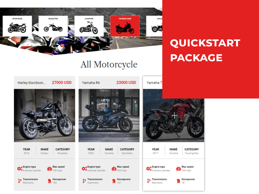 Bike website template quickstart