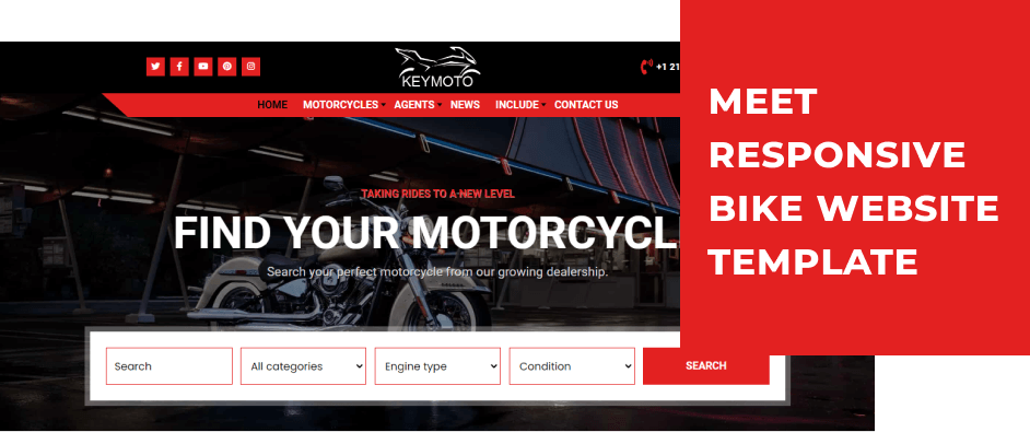 Bike website template responsive