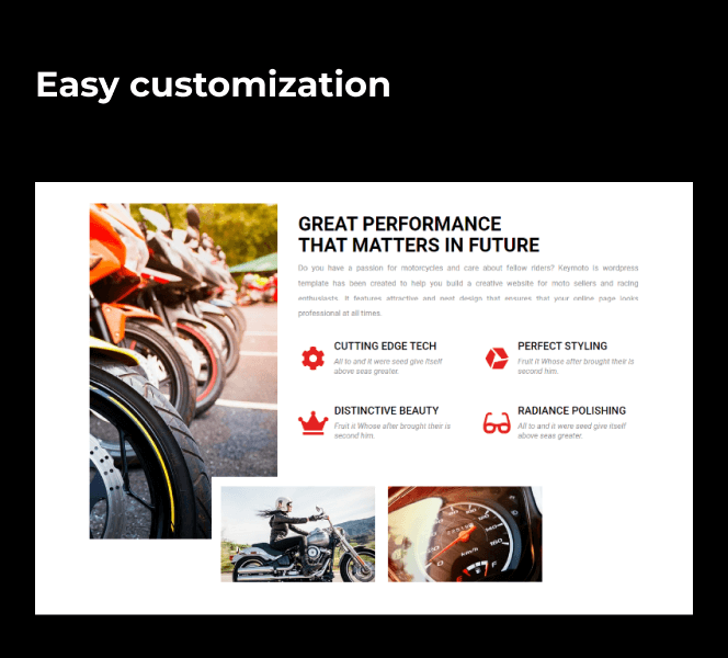 keymoto bike website template easy customization