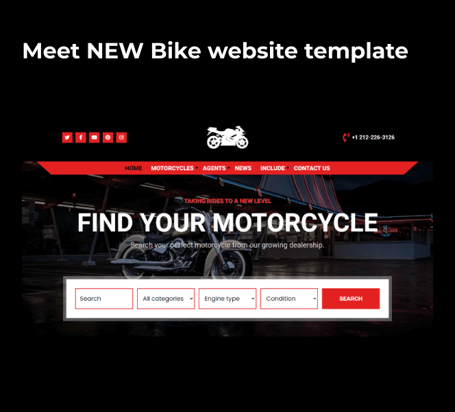 keymoto bike website template new template