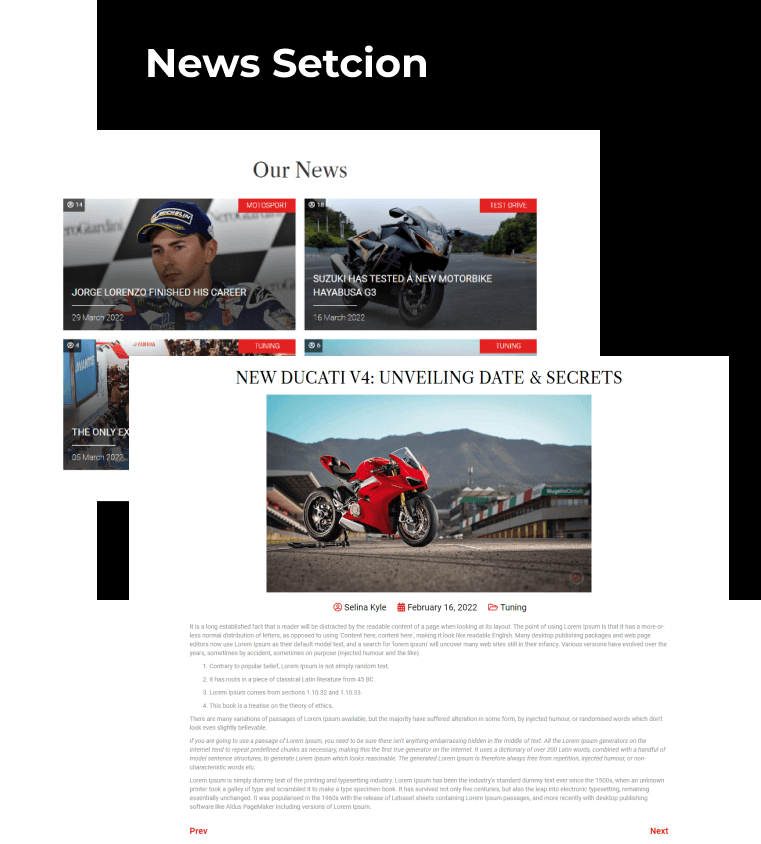 keymoto bike website template news